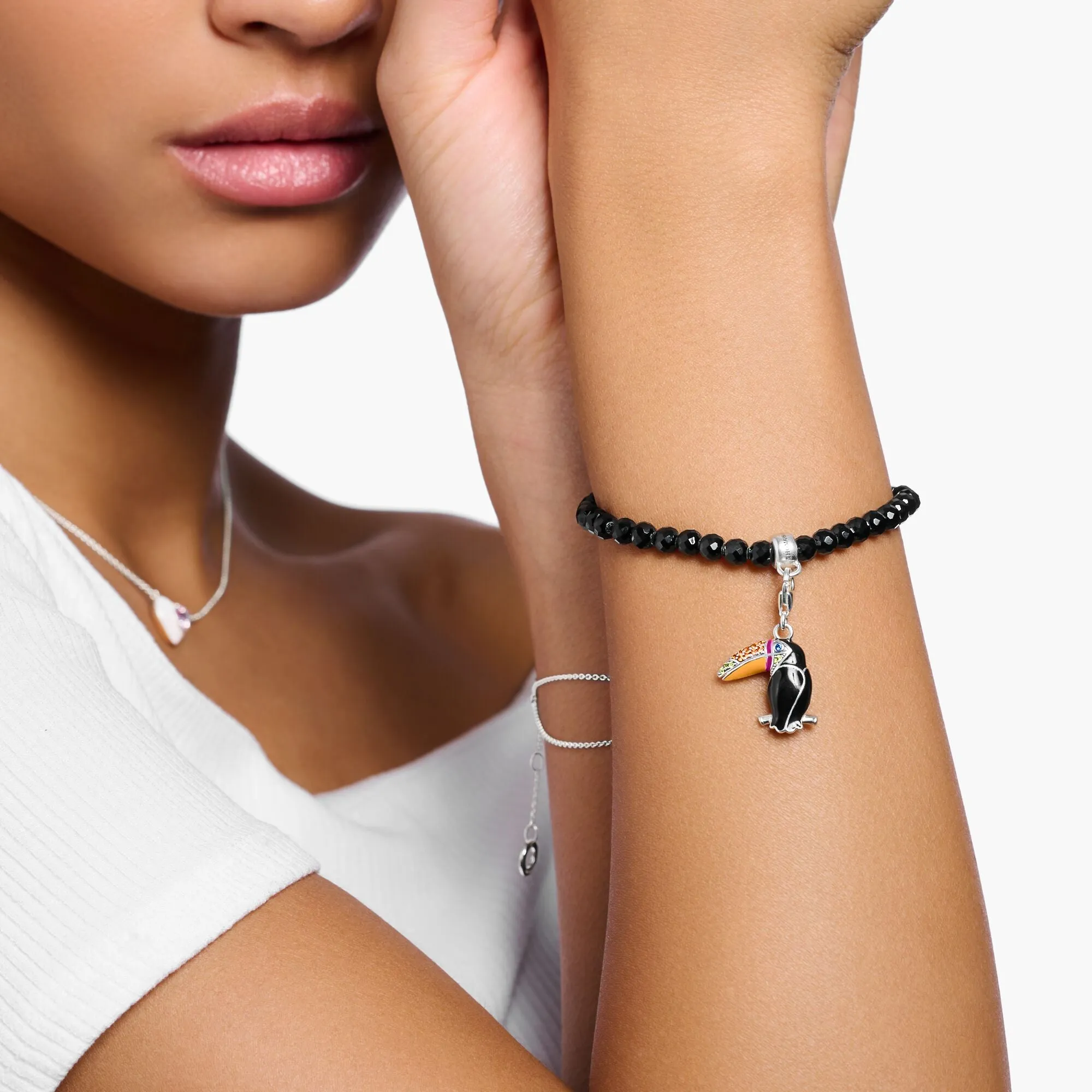 Thomas Sabo Charm pendant colourful toucan silver