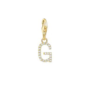 Thomas Sabo Charmista Gold Plated Sterling Silver Letter G Charm Pendant