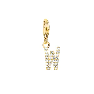 Thomas Sabo Charmista Gold Plated Sterling Silver Letter W Charm Pendant