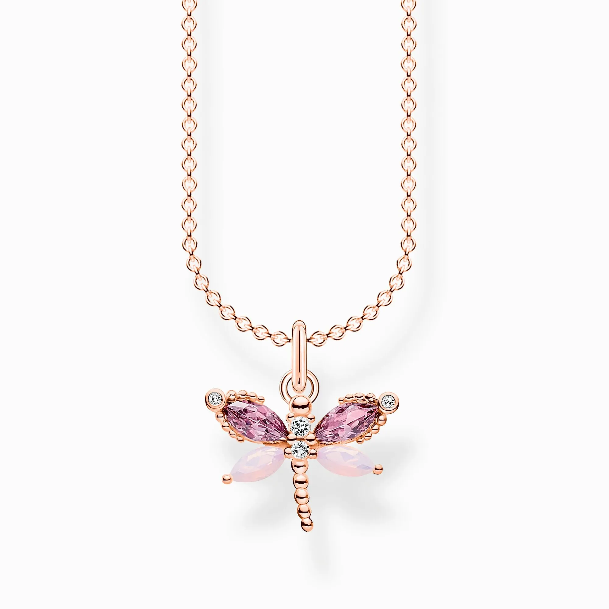 Thomas Sabo Dragonfly With Stones Rose Gold Necklace