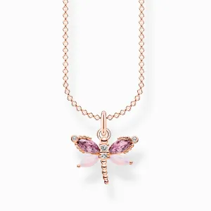 Thomas Sabo Dragonfly With Stones Rose Gold Necklace