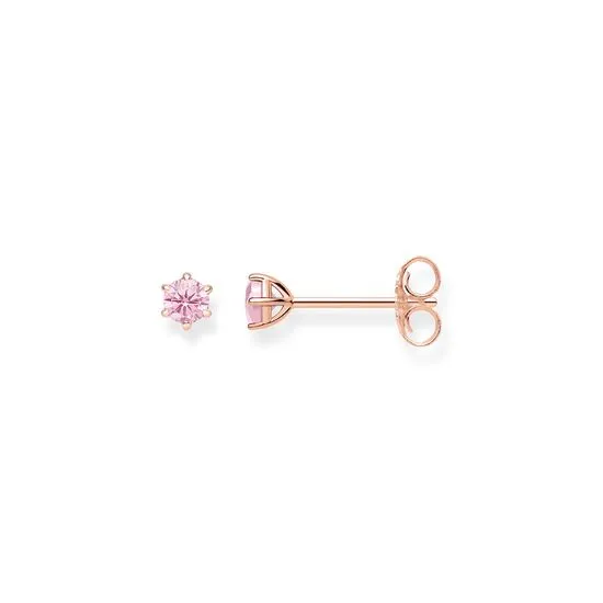 Thomas Sabo Earring Glam and Soul Rose Gold Hot Pink Zirconia Studs
