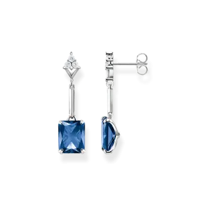 Thomas Sabo Earrings with blue and white stones silver