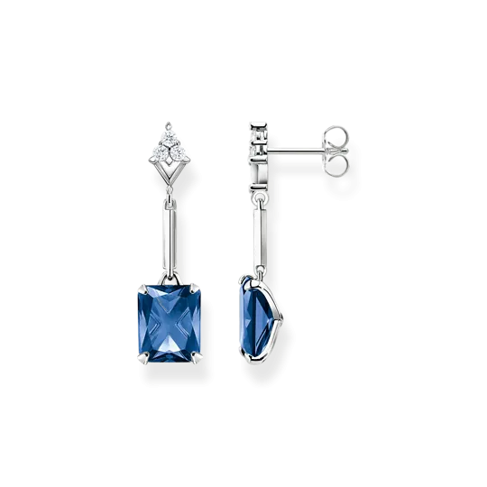 Thomas Sabo Earrings with blue and white stones silver