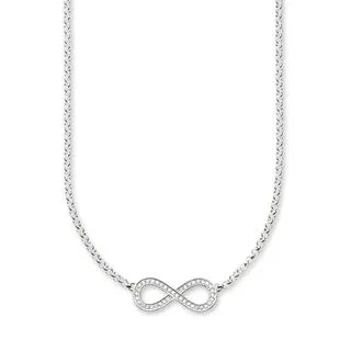 Thomas Sabo Galm And Soul Sterling Silver White Zirconia Infinity Necklace