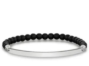 Thomas Sabo Glam And Soul Matt Black Obsidian Silver 16cm Bracelet
