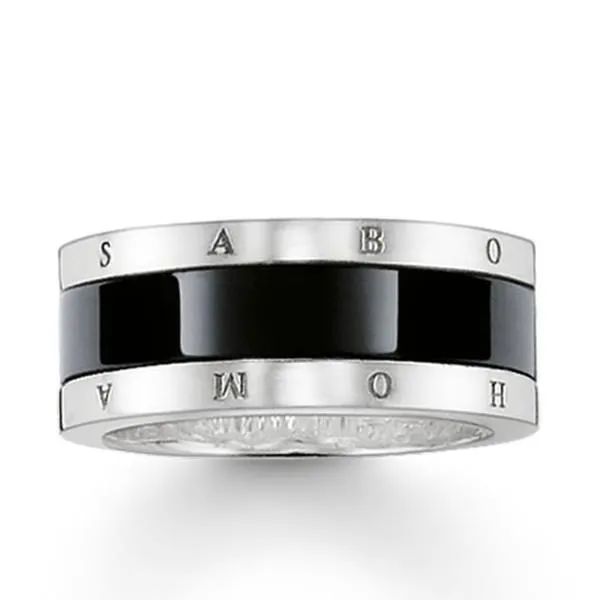 Thomas Sabo Glam And Soul Sterling Silver Black Ceramic Ring D