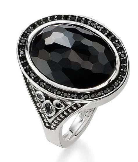 Thomas Sabo Glam And Soul Sterling Silver Black Onyx Cocktail Ring