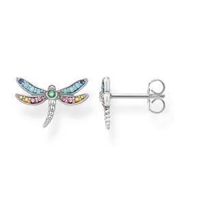 Thomas Sabo Glam And Soul Sterling Silver Coloured Zirconia Dragonfly Earring D