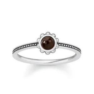 Thomas Sabo Glam and Soul Sterling Silver Ethnic Tigers Eye Flower Ring D