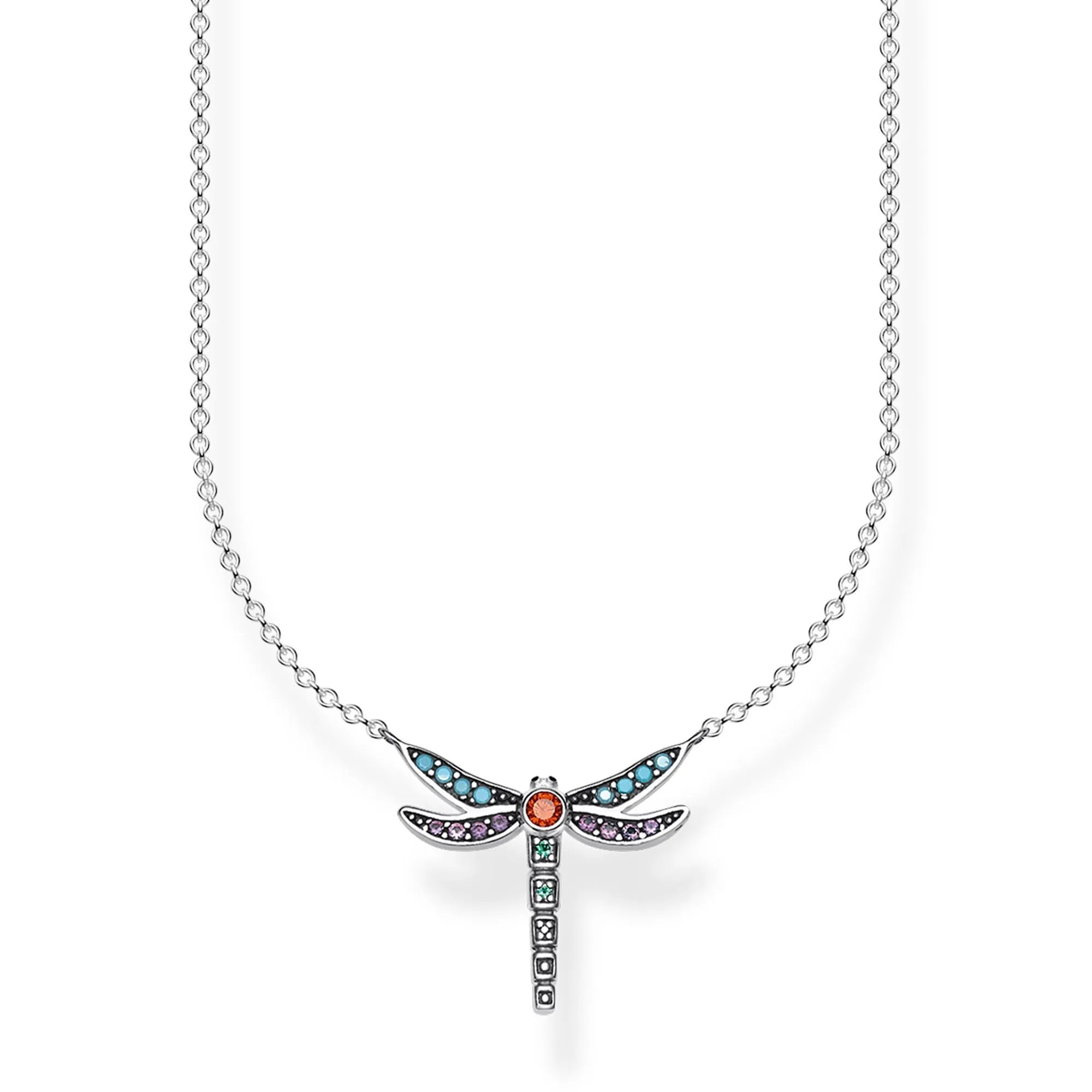 Thomas Sabo Glam And Soul Sterling Silver Small Dragonfly Necklace D