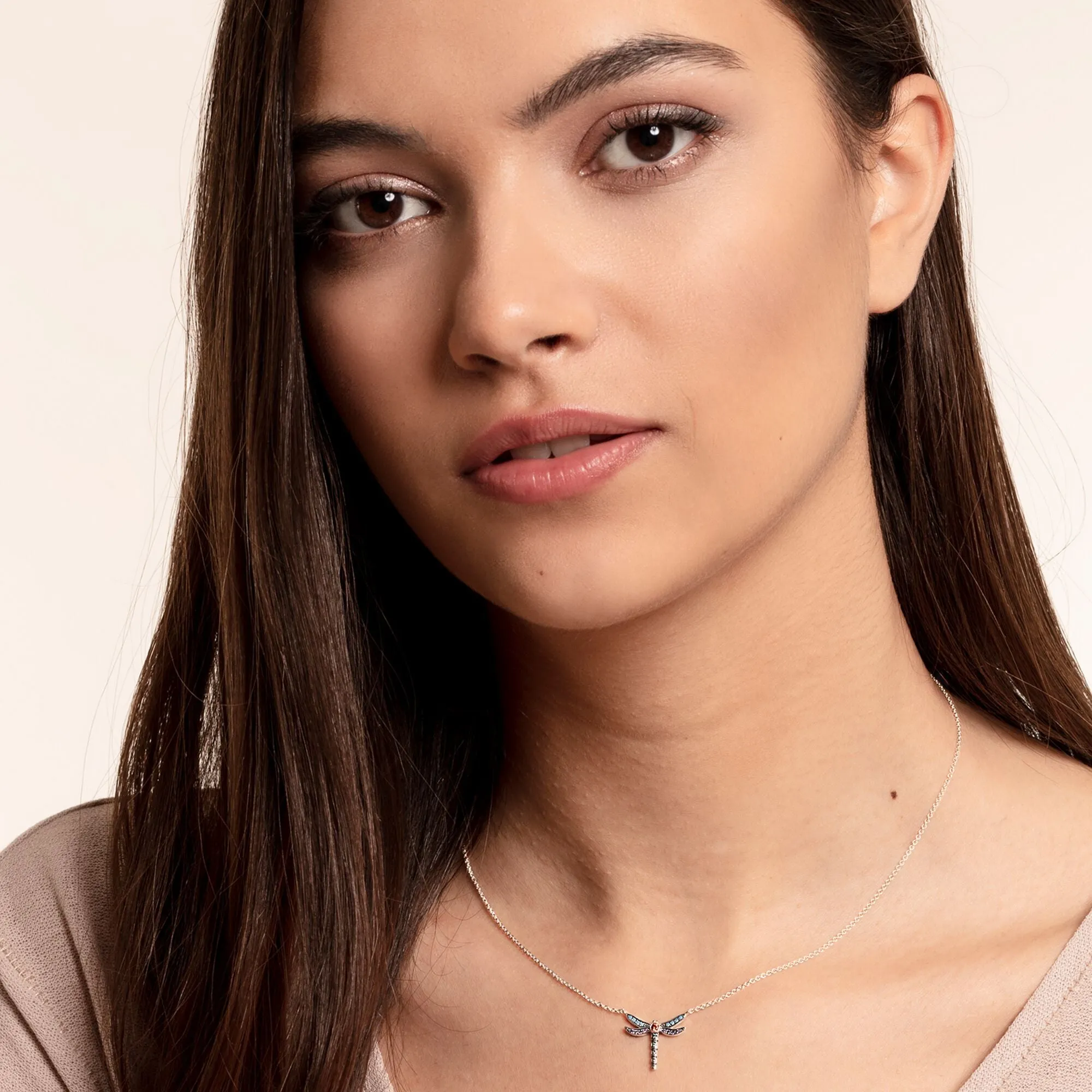 Thomas Sabo Glam And Soul Sterling Silver Small Dragonfly Necklace D