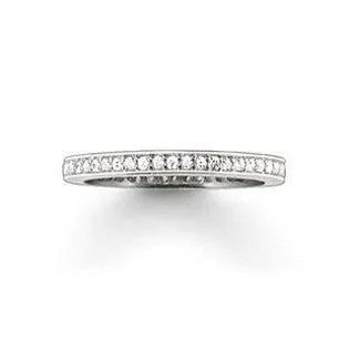 Thomas Sabo Glam And Soul Sterling Silver White Zirconia Eternity Style Ring