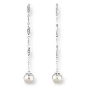 Thomas Sabo Glam And Soul Sterling Silver White Zirconia Freshwater Pearl Earrings