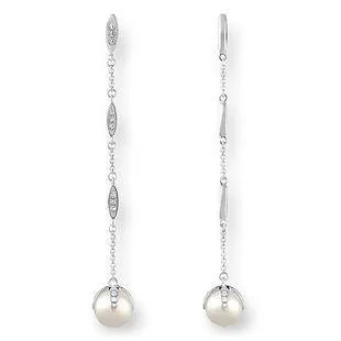 Thomas Sabo Glam And Soul Sterling Silver White Zirconia Freshwater Pearl Earrings