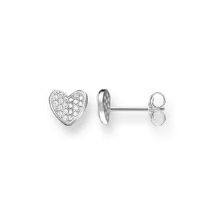 Thomas Sabo Glam And Soul Sterling Silver White Zirconia Heart Stud Earrings