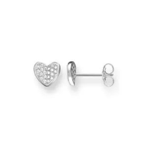 Thomas Sabo Glam And Soul Sterling Silver White Zirconia Heart Stud Earrings