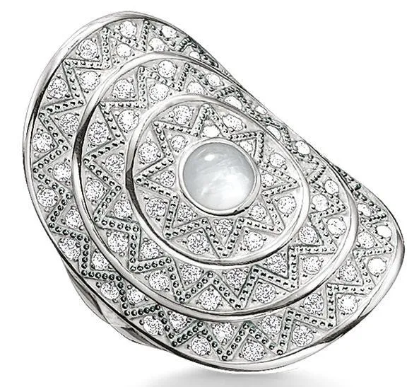 Thomas Sabo Glam And Soul Sterling Silver White Zirconia Zig Zag Ring D