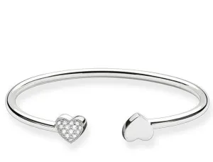 Thomas Sabo Glam And Soul Sterling Silver Zirconia Heart Bangle Medium