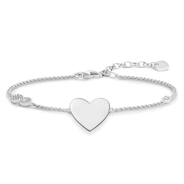 Thomas Sabo Glam And Soul Sterling Silver Zirconia Heart With Infinity Bracelet