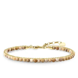 Thomas Sabo Glam And Soul Yellow Gold Jasper Beige Bracelet