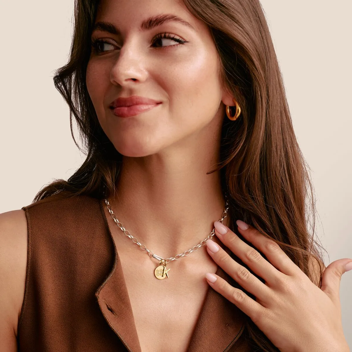 Thomas Sabo Gold Plated Letter V Connect Charm