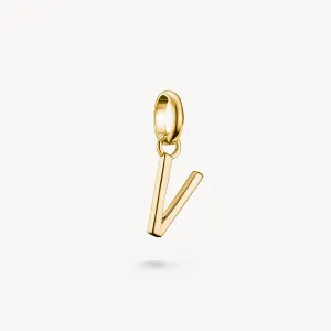Thomas Sabo Gold Plated Letter V Connect Charm
