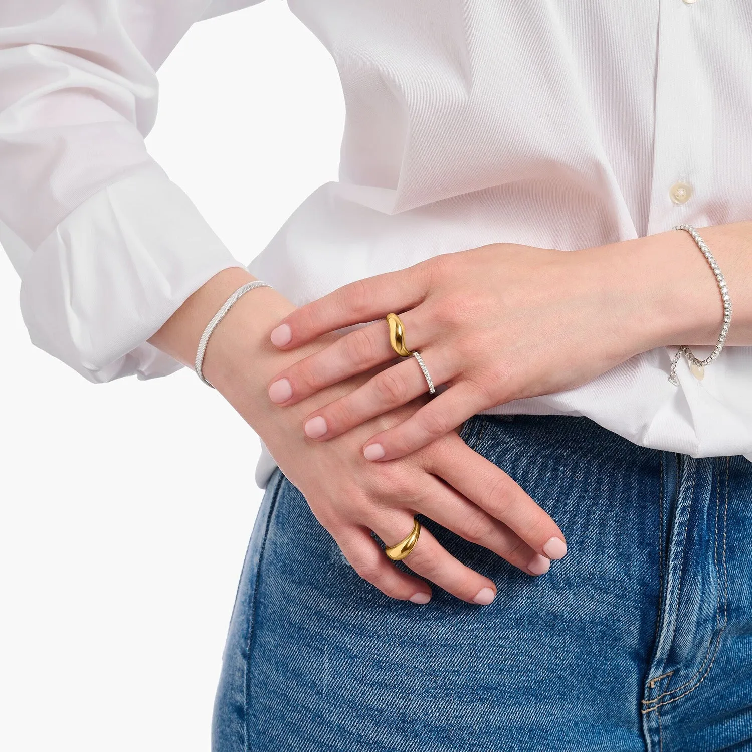Thomas Sabo Gold Plated Sterling Silver Bold Timeless Ring