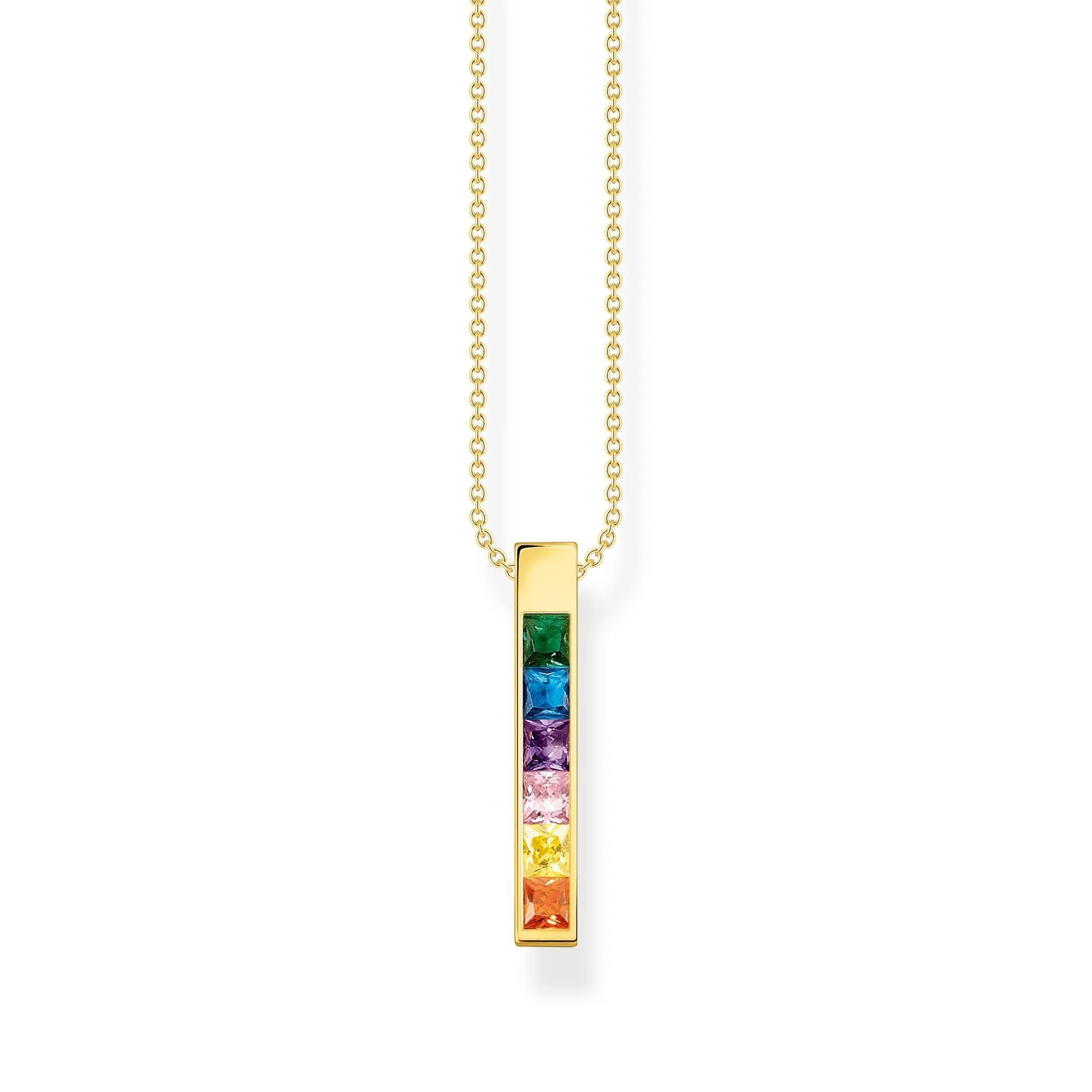 Thomas Sabo Gold Plated Sterling Silver Colourful Stone Necklace