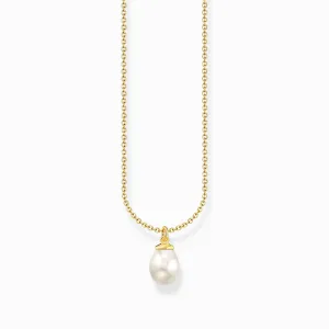 Thomas Sabo Gold Plated Sterling Silver Freshwater Pearl Necklace