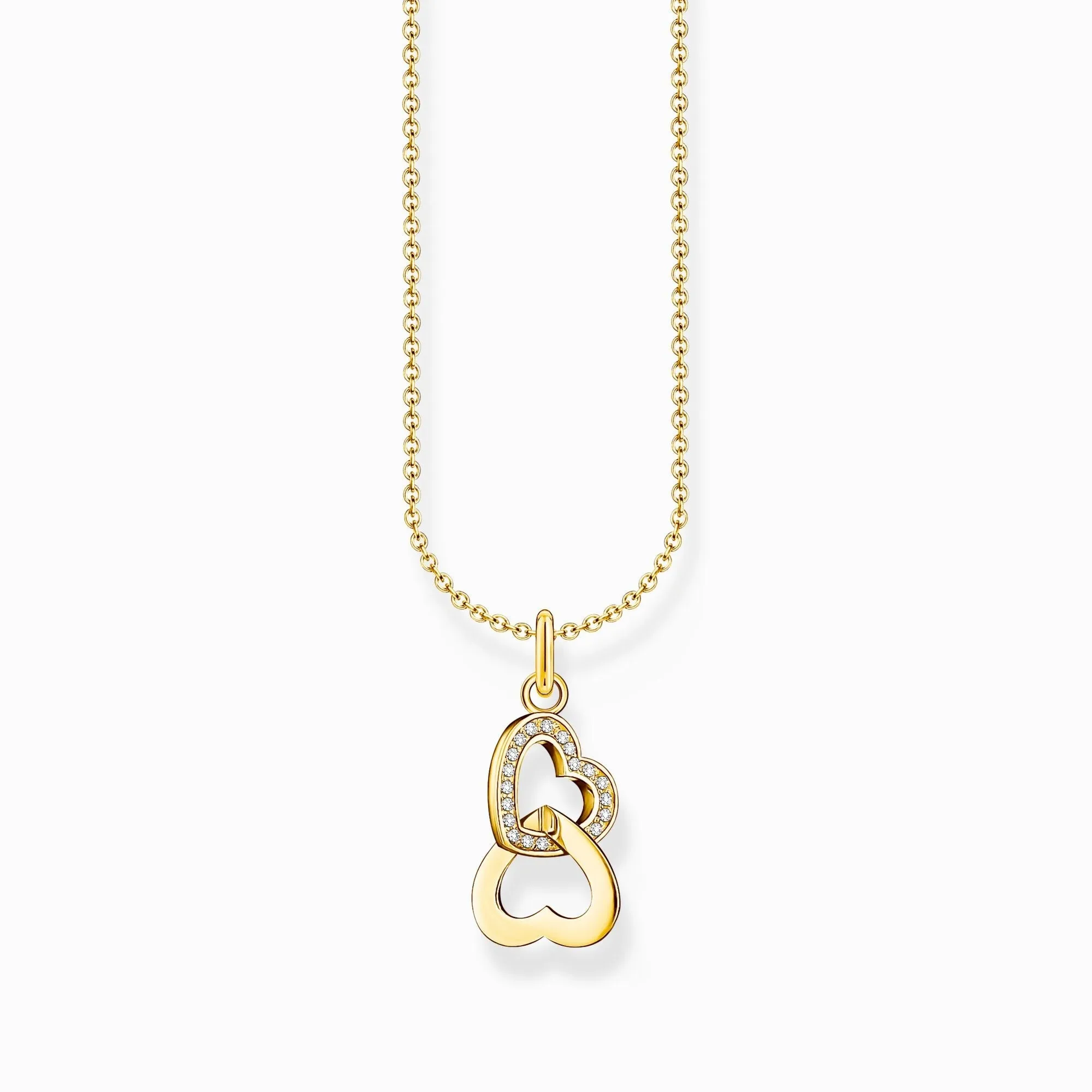 Thomas Sabo Gold Plated Sterling Silver Intertwined Hearts Necklace