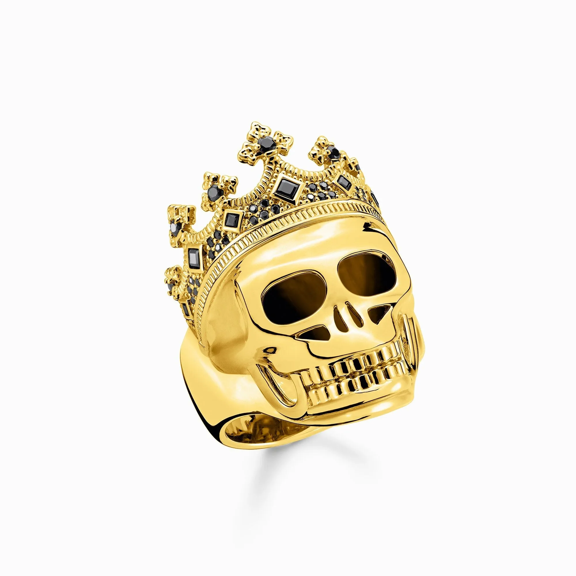 Thomas Sabo Gold Plated Sterling Silver Skull Crown Ring D