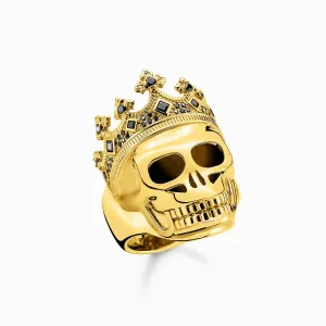 Thomas Sabo Gold Plated Sterling Silver Skull Crown Ring D