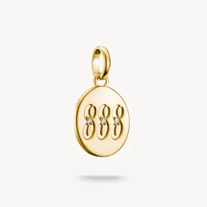 Thomas Sabo Gold Plated White Zirconia Angel Number '888' Connect Charm