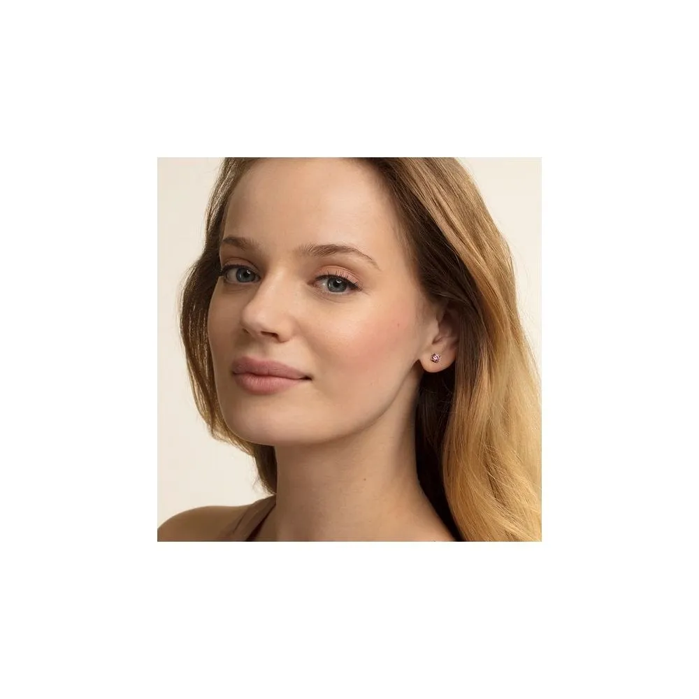 Thomas Sabo Hot Pink Stone Rose Gold Ear Studs