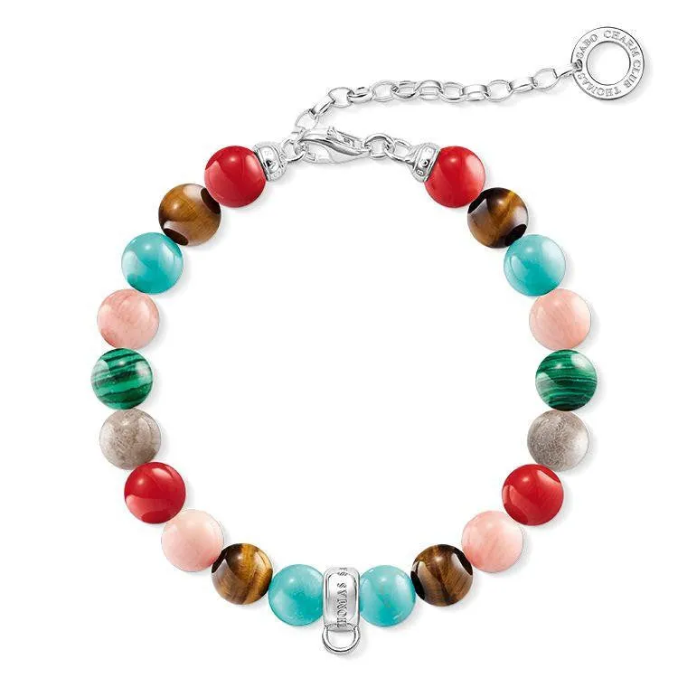 Thomas Sabo Jasper Bamboo Turquoise Tigers Eye And Malachite Bracelet