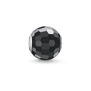 Thomas Sabo Karma Bead Sterling Silver Black Faceted Obsidian Charm