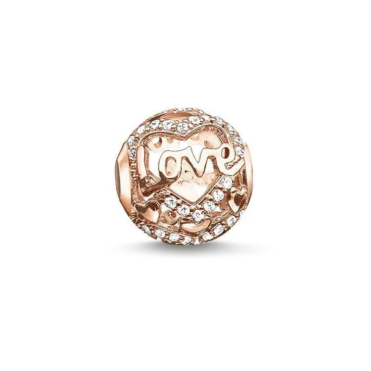 Thomas Sabo Karma Beads Rose Gold White Zirconia Love Charm D