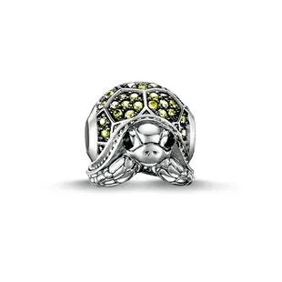 Thomas Sabo Karma Beads Sterling Silver Green Zirconia Tortoise Charm
