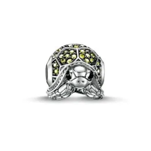Thomas Sabo Karma Beads Sterling Silver Green Zirconia Tortoise Charm