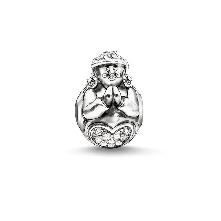 Thomas Sabo Karma Beads Sterling Silver White Zirconia Angel Charm D