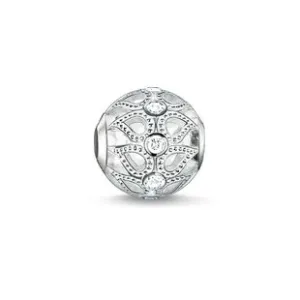 Thomas Sabo Karma Beads Sterling Silver White Zirconia Dew Drop Charm