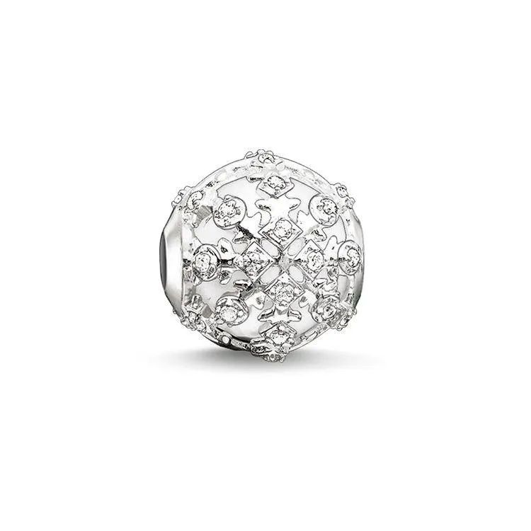 Thomas Sabo Karma Beads Sterling Silver White Zirconia Snowflake Charm D