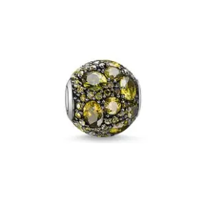 Thomas Sabo Karma Beads Sterling Silver Zirconia Green Planet Charm