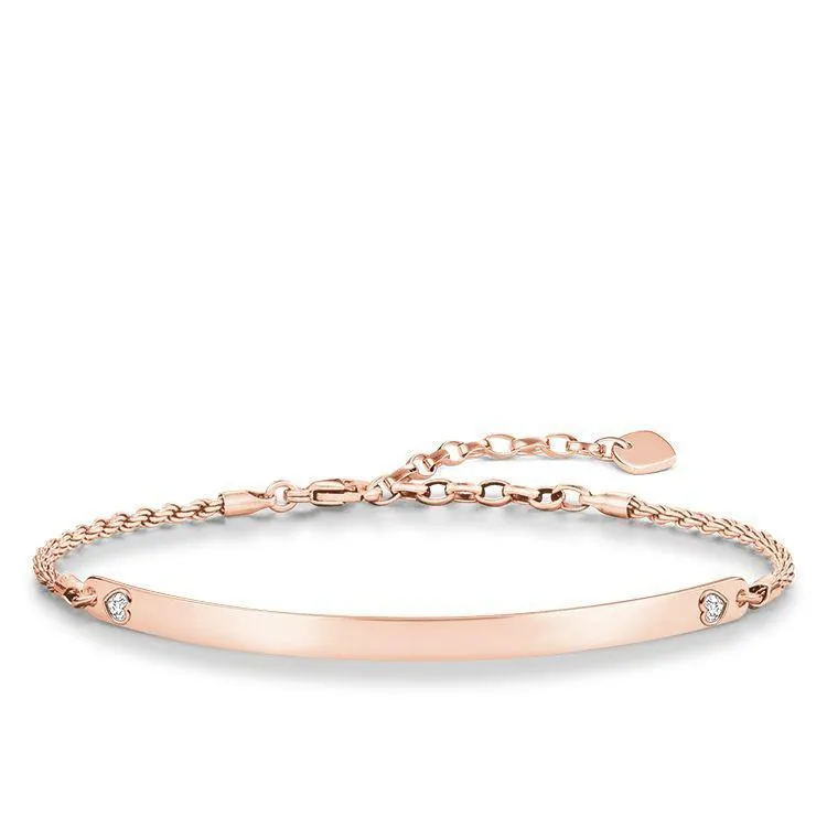 Thomas Sabo Love Bridge Rose Gold White Zirconia Heart Bracelet D