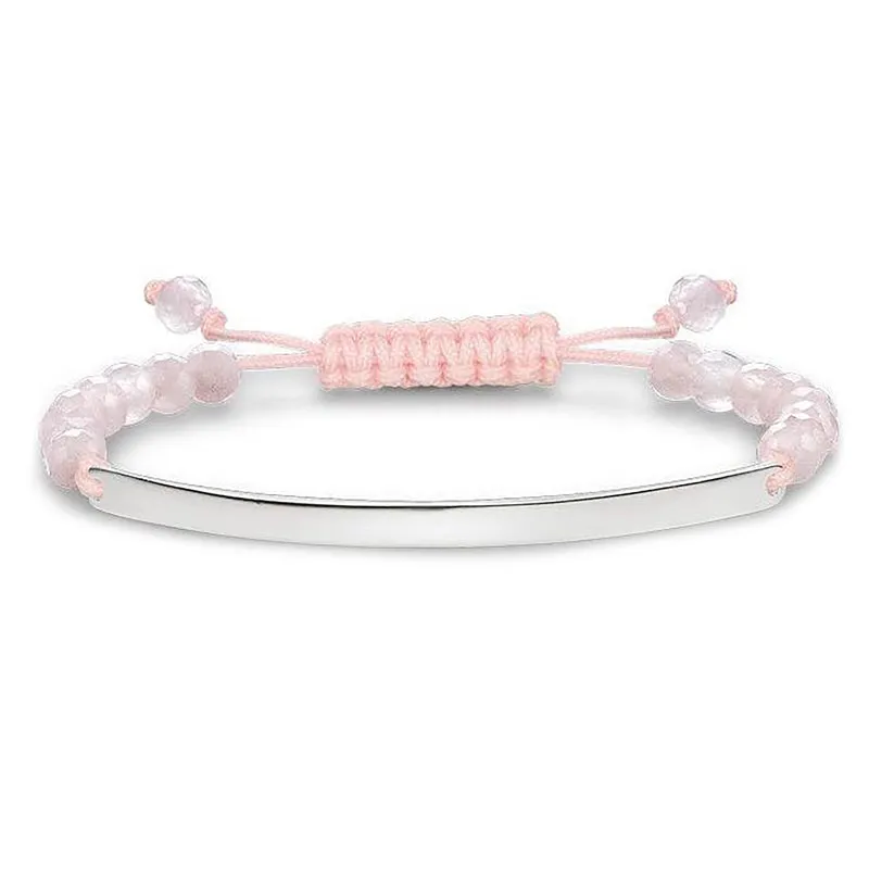 Thomas Sabo Love Bridge Sterling Silver Rose Quartz Bracelet D
