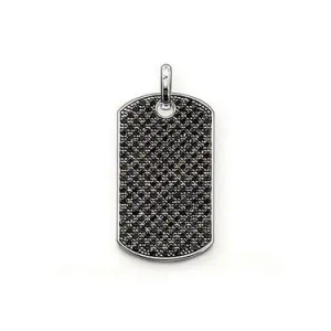 Thomas Sabo Pendant Sterling Silver Rebal at Heart Black Zirconia Dog Tag S