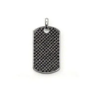 Thomas Sabo Pendant Sterling Silver Rebal at Heart Black Zirconia Dog Tag S