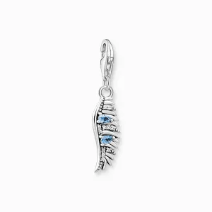 Thomas Sabo Phoenix Feather With Blue Stones Silver Pendant Charm
