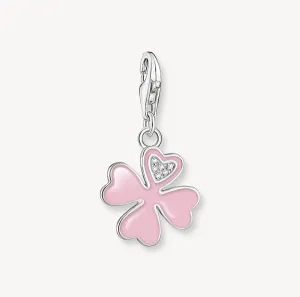 Thomas Sabo Pink Clover Charm with White Stones